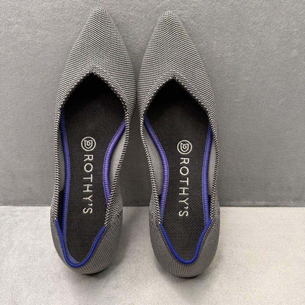 Rothy’s The Point Womens Size 7.5 Flats Birdseye Gray Knit Comfort Casual - Picture 8 of 17